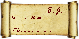 Bozsoki János névjegykártya