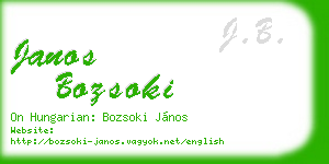 janos bozsoki business card